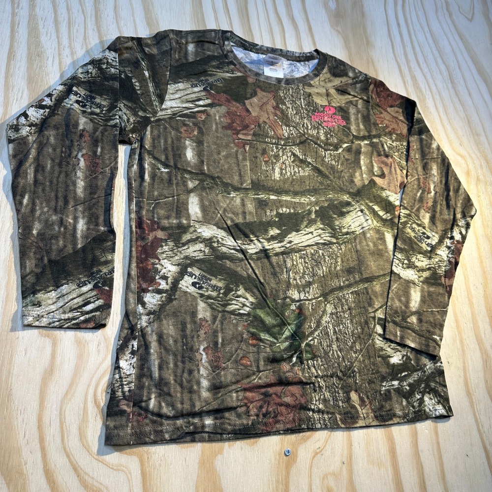 Mossy Oak Break-Up Infinity Camo Long Sleeve T-Shirt Women Medium Pink Logo